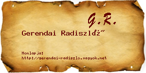Gerendai Radiszló névjegykártya